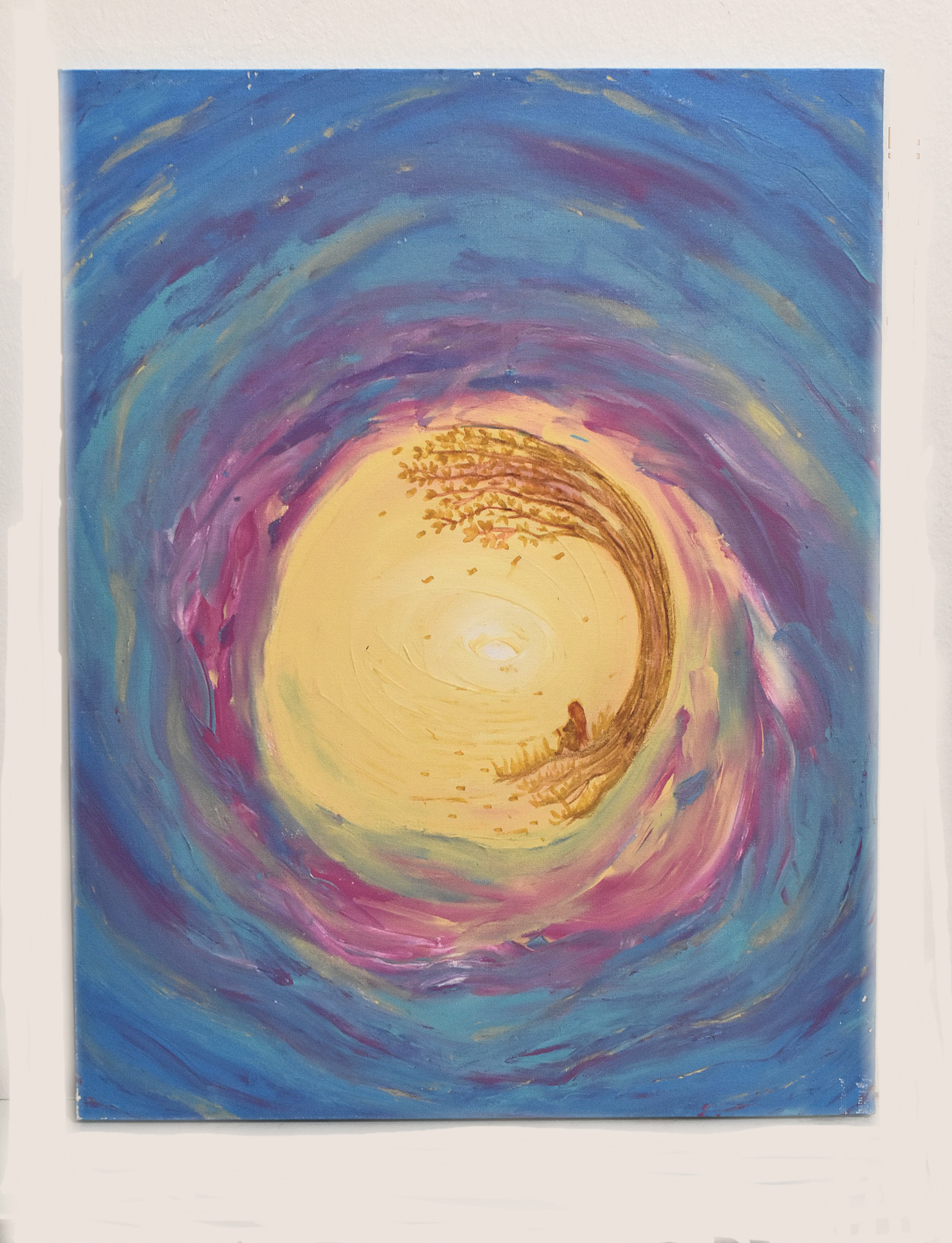 Composición Botánica & Geometría Cálida (Pintura a Mano)
